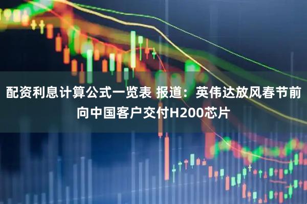 配资利息计算公式一览表 报道：英伟达放风春节前向中国客户交付H200芯片