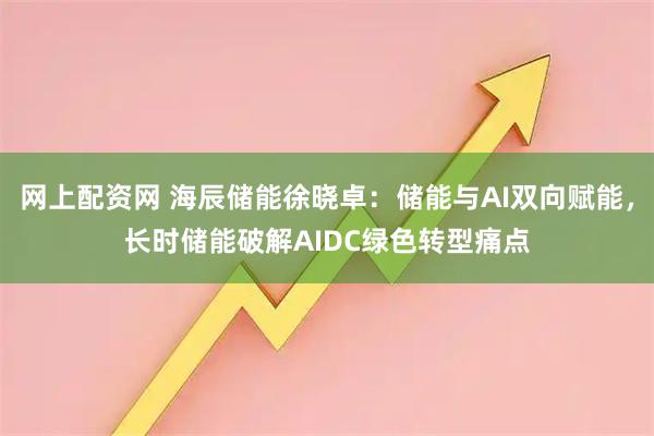网上配资网 海辰储能徐晓卓：储能与AI双向赋能，长时储能破解AIDC绿色转型痛点