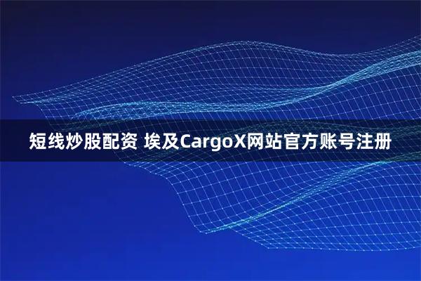 短线炒股配资 埃及CargoX网站官方账号注册